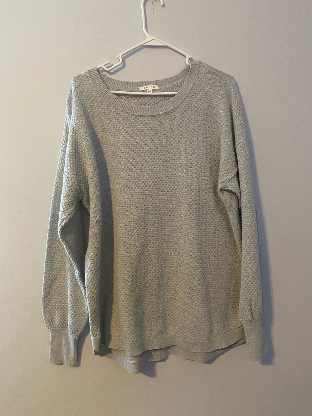Madewell Crewneck Textured Knit Sweater - Light Gray